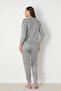 Dofi Women's Gray Flannel Fleece Pajamas Set – Warm and Comfortable - 5