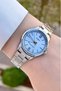 Women's Wristwatch with Blue Cord, Silver Color - 3