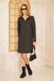 Women's Copper Polo Neck Midi Long Sleeve Glittery Corded Fabric Sports Knit Dress Yb2988210 2988176 - 4