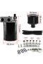 black oil catch can kit, universal 300ml aluminum oil collector tank with air filter,hose and other - 6