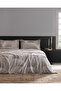 Rochelle Double 100% Cotton Printed Satin Bed Sheet Pieces Duvet Cover Set - Beige