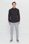 Men's Black Slim Fit Narrow Cut Button Collar Cotton Oxford Shirt - 3