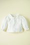X Silk Atlas Baby Girl and Child Baby Collar Ruffled Muslin Summer Shirt - 2