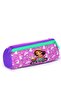 Kids Purple Pink Bicycle Girl Patterned Three Compartment Pencil Bag 22147 - 3