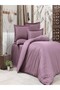 Striped Cotton Satin Dusty Rose Hotel Series Single Duvet Cover Set with Elastic Sheets