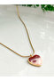 Pearlescent Heart Necklace Designed with Steel Chain - 2