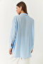 Women's Baby Blue Linen Airobin Stone Embroidered Shirt 60161003 - 6