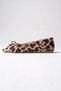 Nelly Leopard Print Women's Blunt Toe Ballerina Shoes with Bow Accessories - 6