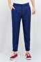 Men Regular Fit Solid Tapered Pants, Navy