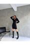 Women's Degaje Collar Balloon Long Sleeve Mini Dress Black - 3