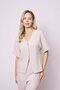Women's Loose Sleeve Lycra Mesh 1St Class Fabric Stylish Cardigan-Stone - 3