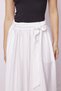 Women's Waist-Tied Linen-Look Non-Lycra Fabric Midi Length Above Ankle Skirt - Cream - 5