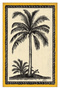 Bliss Bohemian Palm Theme Yellow Border Woven Base Decorative Living Room Carpet 901