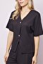Women's Loose Sleeve Lycra Mesh 1St Class Fabric Stylish Cardigan-Black - 7