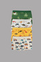 Boy's 95% Cotton Elastic Waist Dinosaur Patterned Set of 4 Boxers