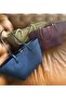 Women's Burgundy Large Suede Hand and Shoulder Bag - 4