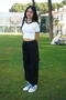 Sporty Stylish Double Cargo Pocket Elastic Leg Bottom and Short Sleeve Crop Combo - 3