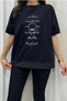 Women's Black Pearl and Seashell Embroidered Six Gathered Short Sleeve T-Shirt - 5