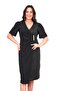 Women's Black Plus Size Double Breasted Neckline Sequin Sequin Detailed Evening Dress - 2