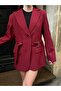 Women's Belt Detailed Lined Blazer Jacket - 4