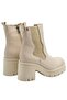 Women's Heeled Leather Boots Beige 2351305K - 4