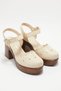 Beige Colored Women's Heel Leather Sandals - 2217001 Y