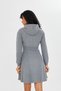 Women's Smoked Color Hooded Bolero Volenes Zero Sleeve Dress Suit - 6