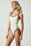 Ivana Women's Slim Fit Ecru Bodysuit - 5