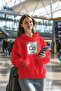 Coffee Printed Women's Cotton Long Sleeve Rose Gold 3 Thread Hooded Sweatshirt - 2