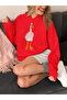 Duck Printed Women's Cotton Long Sleeve 3 Thread Hooded Sweatshirt - 2