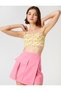 Floral Crop Tank Top with Thin Straps - 2