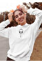 Earmuff Printed Women's Cotton Long Sleeve Rose 3 Thread Hooded Sweatshirt - 2