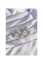 Oval Striped Plate Earrings - Hoop Model Women's Earrings - 3