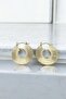 Oval Striped Plate Earrings - Hoop Model Women's Earrings - 2