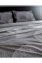 Rochelle King Size 100% Cotton Printed Satin Bed Sheet Pieces Duvet Cover Set - Gray - 3