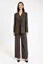Women's single button striped blazer jacket - 3