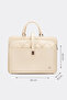 Women's Briefcase Laptop Bag Quilted Ecru - 4