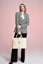Women's Briefcase Laptop Bag Quilted Ecru - 7