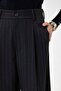 Women's High Waist Pleated Striped Trousers - 4