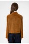 Tan Women's Faux Suede Crop Jacket - 5