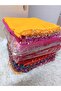 Handmade Writing Edge Ring Beaded Hand Embroidered Cheesecloth Yemeni, Scarf, 4 Sides Embroidered - 5