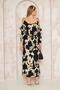 Women's Elastic Waist Belt Shoulder Low-Cut Loose Long Viscose Dress 3628300 - 6