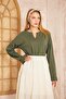 Women's Extra Long Double Sleeve / Collar Slit Casual Sweatshirt Blouse 700-3470187 - 6