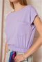 Women's Skirt Elastic Short Sleeve Wide Round Neck Crop Blouse with Pockets 3624140 - 7
