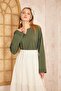 Women's Extra Long Double Sleeve / Collar Slit Casual Sweatshirt Blouse 700-3470187