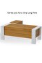 Moderno A01 L-Shaped Workstation Executive Desk with 2 Drawers for Office-Light Walnut - 7