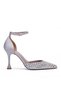 Silver Heeled Stiletto Diamond-Studded Shoes Evening Dress Shoes - 4