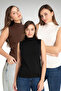 Women's Lycra 3-Piece Sleeveless Blouse Bodysuit