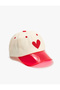 Hiphop Hat Plastic Visor Detailed Heart Embroidered Cotton