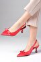 Zelda Red Color Women's Heeled Shoes